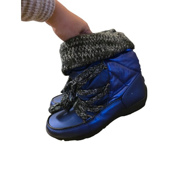 Sporto Waterproof Womens 8W Blue Quilted Winter Boots With Knit Cuffs & Sturdy S - Picture 13 of 16